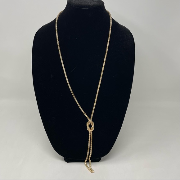 SET! Paparazzi Gold Chain Knot Necklace and matching Circle hook earrings - Picture 2 of 7